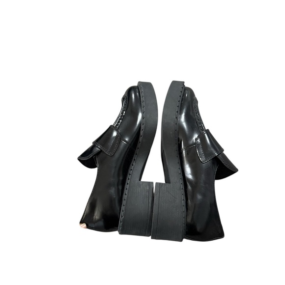 JEFFREY CAMPBELL Librarian Black Leather Mary Jane Loafers Mules - Picture 8 of 12